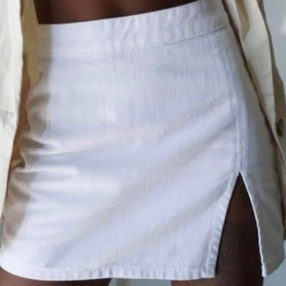 Lola white denim mini skirt
